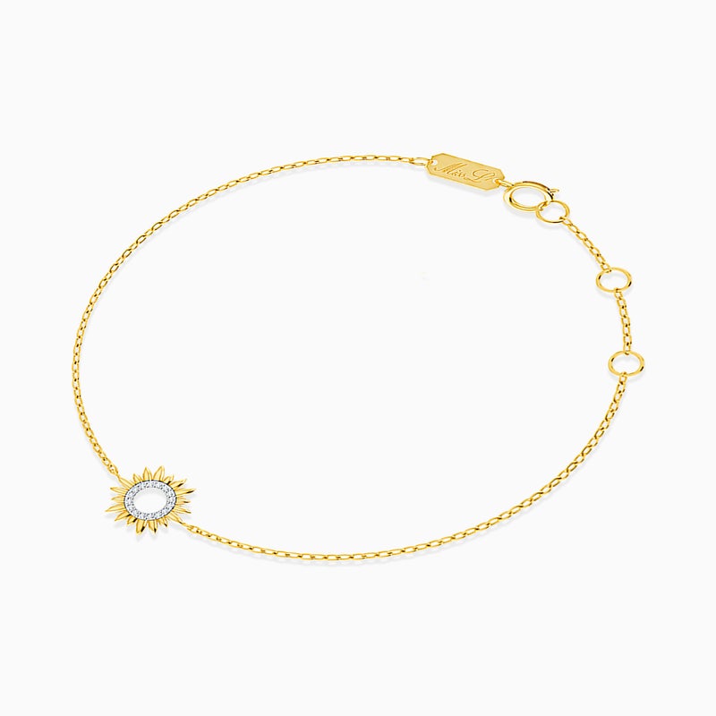 Miss L' by L'azurde Sunflower Diamonds Chain Bracelet in 18K Gold - Image 3